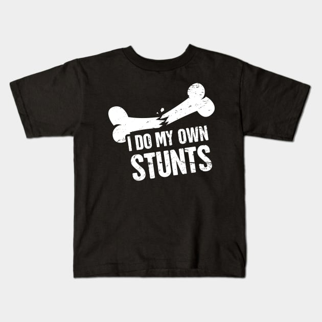 Stunts - Funny Broken Foot Or Toe Gift Kids T-Shirt by MeatMan